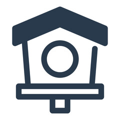 Birdhouse in Blossoming Garden Vector Icon Illustration