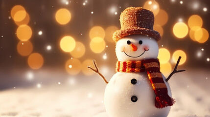Obraz premium Snowman celebrates Christmas