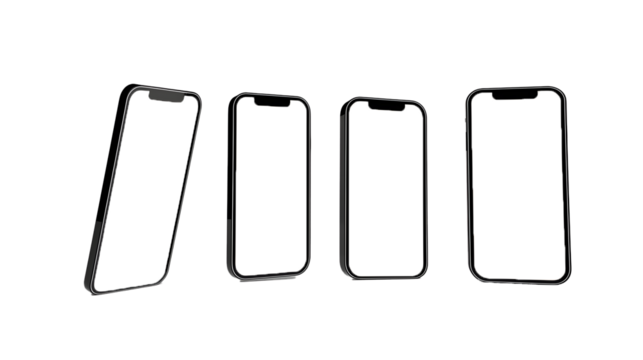 Realistic smartphone mockup. perspective mobile phone mockup similar to iphone with blank screen, Vector illustration