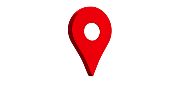 red pin point. map address location pointer symbol