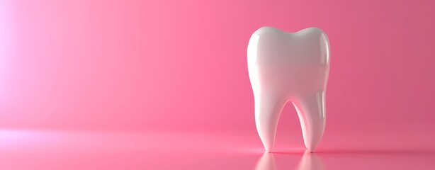 A tooth' on a pink background, styled in a modern and sleek manner.