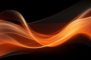 A Mesmerizing Display of Abstract Orange Lines, Gracefully Bending and Swirling, Generative AI