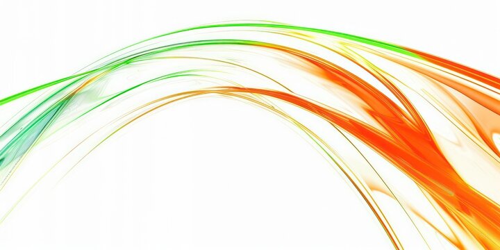 Simple orange arc with green lines.