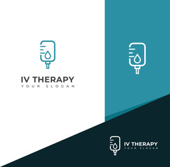 Creative iv therapy logo vector Design Template.