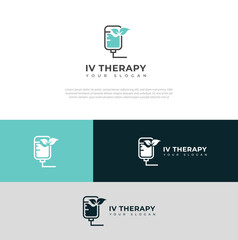 Creative iv therapy logo vector Design Template.