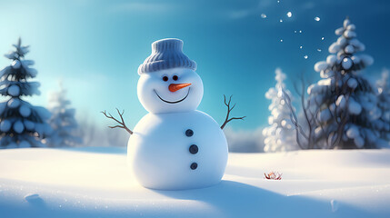 Obraz premium Happy moments with Christmas snowman