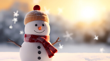 Happy moments with Christmas snowman