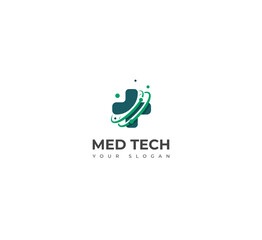 Creative Med Tech Logo Design Vector Template icon.