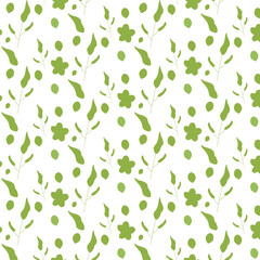 seamless pattern with green leaves vector illustration