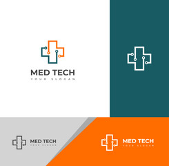 Creative Med Tech Logo Design Vector Template icon.