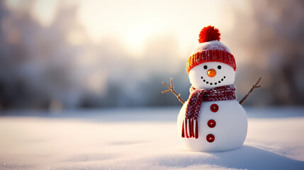 Fototapeta premium Happy moments with Christmas snowman