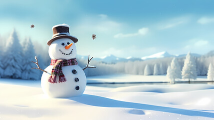 Obraz premium Happy moments with Christmas snowman