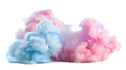 Cotton candy cloud isolated on clear background 
