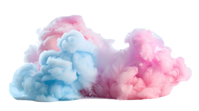 Cotton candy cloud isolated on clear background 