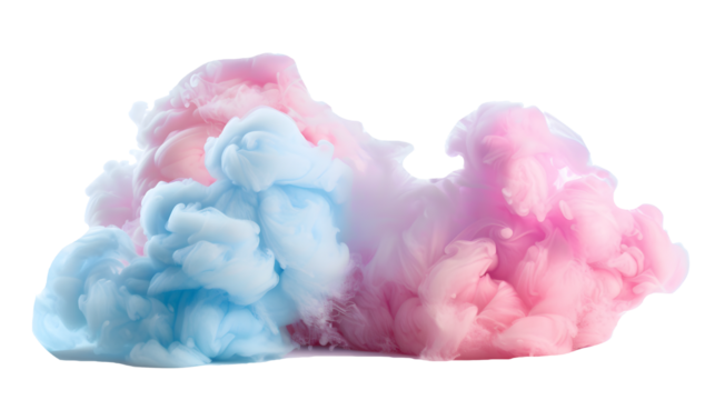 Cotton candy cloud isolated on clear background