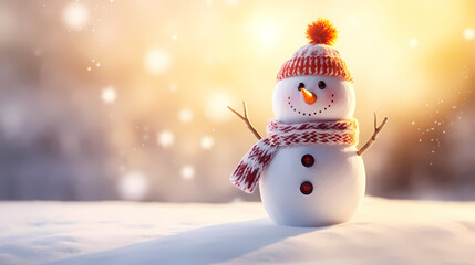 Fototapeta premium Happy moments with Christmas snowman