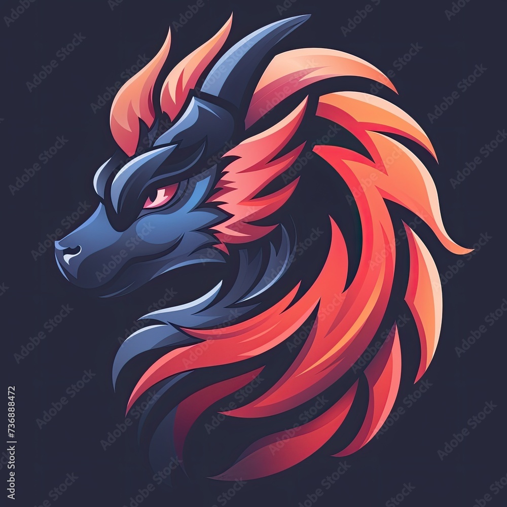 Canvas Prints flat logo of vector dragon illustration vector