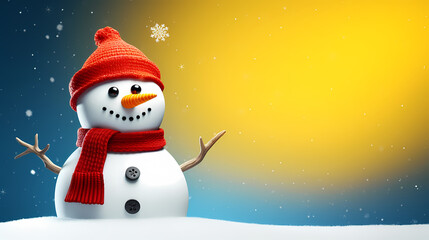 Naklejka na ściany i meble Happy moments with Christmas snowman