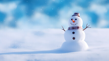 Fototapeta premium Happy moments with Christmas snowman
