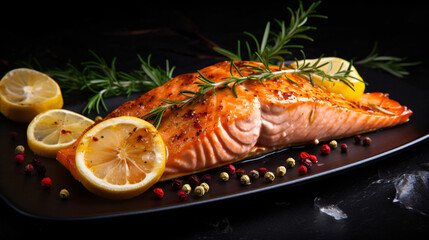 Tasty and fresh cooked salmon fish fillet.