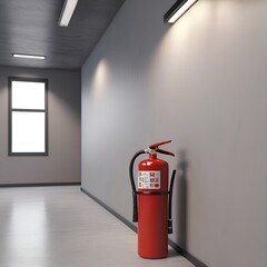 fire extinguisher on the wall, office space