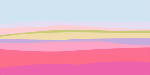 Obraz premium Tulip fields. Abstract background with stripes in the style of the sixties and seventies for posters and prints, paper. Flat vector illustration suitable for printing banners, flyers, invitations