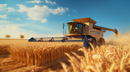 Grain field is harvested, grain in a field in good weather and sunshine | Generative AI