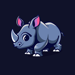 Fototapeta premium cartoon animal logo, Rhino