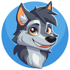 cartoon animal logo, Wolf