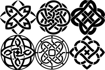 Collection of Black and White Celtic Knot Designs