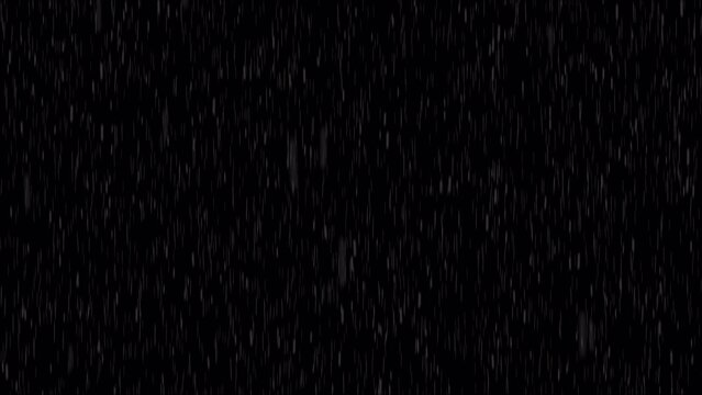 Raindrops in black with alpha, 4K, 25fps