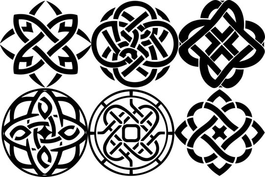 Collection of Black and White Celtic Knot Designs