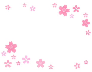 桜のシンプルなフレーム　1