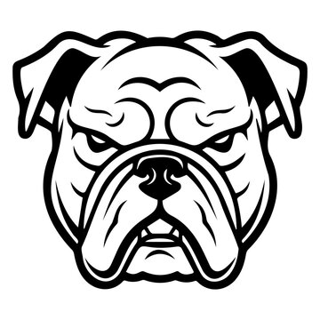 bulldog black silhouette logo svg vector, bulldog icon illustration