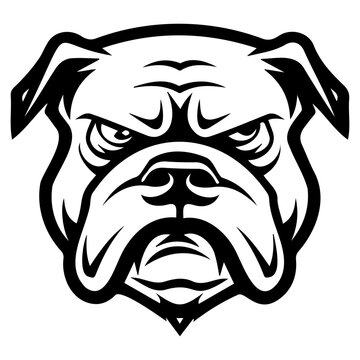 bulldog black silhouette logo svg vector, bulldog icon illustration