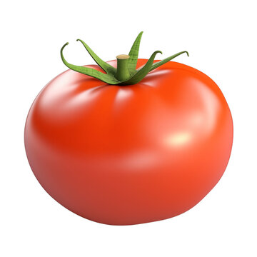 Red tomato isolated on transparent or white background, png