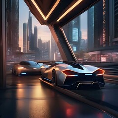 Futuristic megacity, Sprawling metropolis of the future with towering skyscrapers and bustling streets filled with hovercars1 - obrazy, fototapety, plakaty