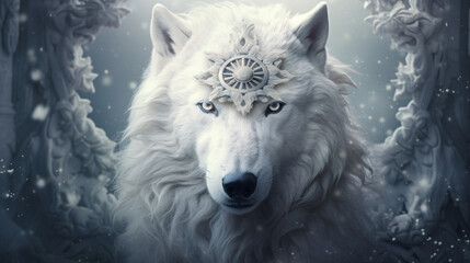 White fantasy wolf