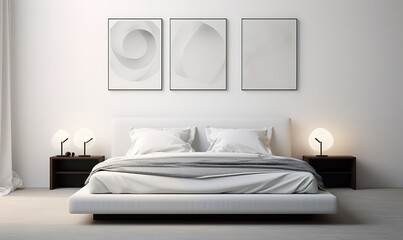 Fototapeta na wymiar ideas for arranging bedrooms and rooms, simple bedroom lamps, minimalist but still giving the impression of being clean and elegant