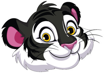 Vector illustration of a smiling tiger cub head
