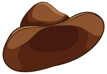 Vector graphic of a traditional brown cowboy hat.