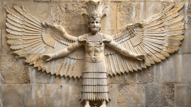 In the ancient Sumerian myth of the descent of Inanna an angel with fiery wings descends to the underworld to rescue the goddess.