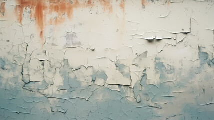 Textured wall with peeling pastel paint and crackle pattern
