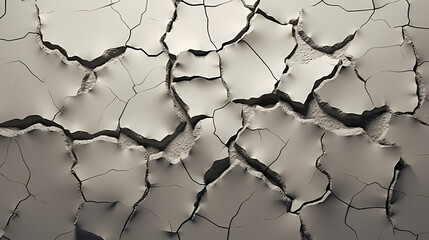 Detailed view of cracked and peeling pastel paint on wall - obrazy, fototapety, plakaty