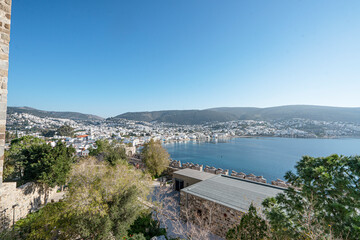 The amazing views of walls and towers of The Bodrum Museum of Underwater Archaeology, which  was established in The Bodrum Castle in 1964.