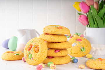 Colorful Funfetti chocolate chips Mix Cookies
