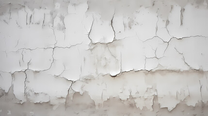 Detailed view of cracked and peeling pastel paint on wall