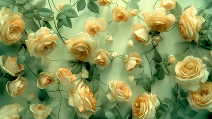 background of flowers roses, simple rococo style sophisticated and elegant