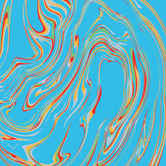 Blue marble with colorful strokes. Abstract marble colorful watercolor liquid wave pattern background