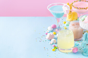 Colorful Easter party mocktails